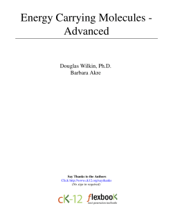 Energy Carrying Molecules - Advanced