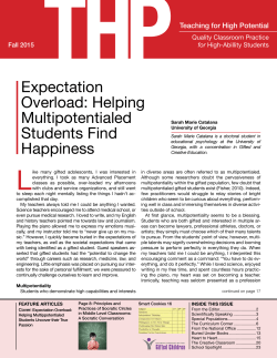 Fall 2015 | Teaching for High Potential