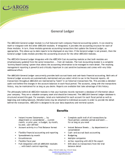General Ledger - Argos Software