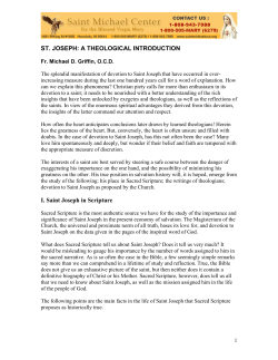 ST. JOSEPH: A THEOLOGICAL