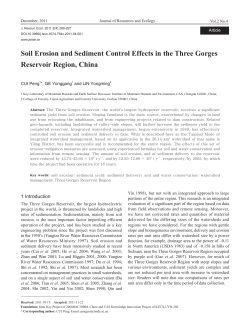 Soil Erosion and Sediment Control Effects in the Three Gorges