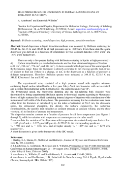 high pressure sound dispersion in tetrachloromethane by brillouin
