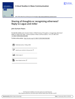 Sharing of thoughts or recognizing otherness? Reply to Logue and