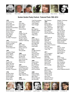 Featured Poets 1992 to 2014. - Hill