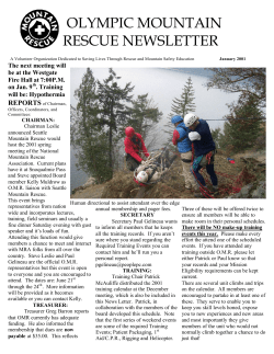 January 2001 - Olympic Mountain Rescue