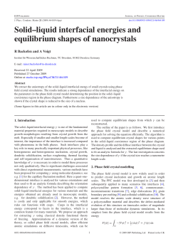 Solid--liquid interfacial energies and equilibrium shapes of