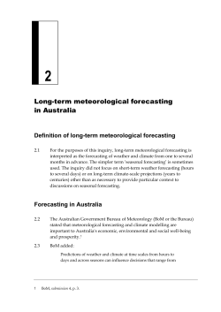 Chapter 2: Long term meteorological forecasting in Australia