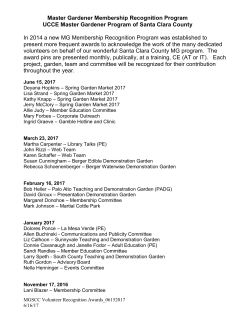 Master Gardener Membership Recognition Program