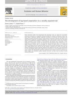 The development of tag-based cooperation via a socially acquired trait