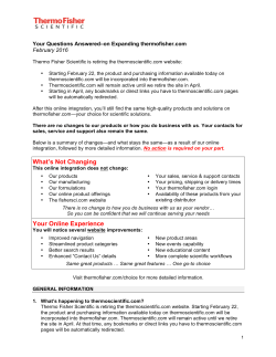 Customer FAQs - Thermo Fisher Scientific