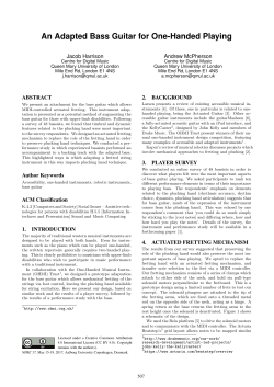 An Adapted Bass Guitar for One-Handed Playing