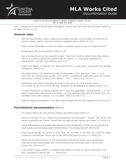 MLA Works Cited - Lone Star College