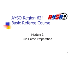 AYSO Region 112 Referee Course - AYSO