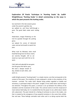 Exploration Of Poetic Technique In `HuntIng Snake` By Judith