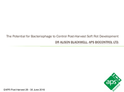 The potential for bacteriophage to control post