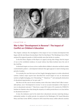 Chapter 4: War Is Not "Development in Reverse": The Impact of