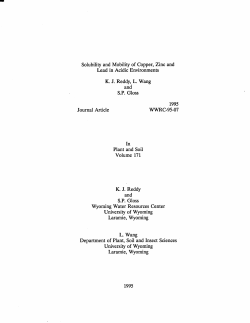 Solubility and Mobility of Copper, Zinc and Lead in Acidic