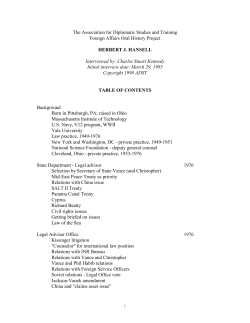 Hansell, Herbert J. - Association for Diplomatic Studies and Training
