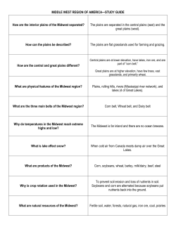 MIDDLE WEST REGION OF AMERICA&mdash;STUDY GUIDE How are