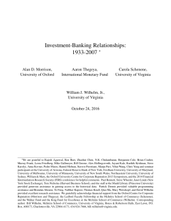 Investment-Banking Relationships: 1933-2007