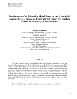 Development of an E-learning Model Based on the Meaningful
