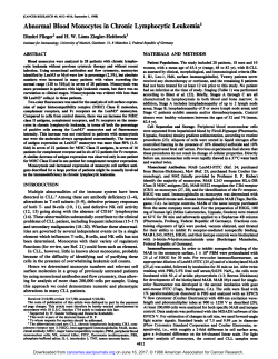 Abnormal Blood Monocytes in Chronic