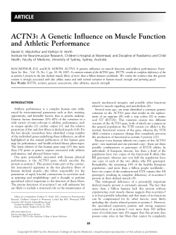 ACTN3: A Genetic Influence on Muscle Function and Athletic