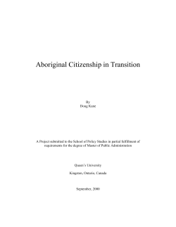 Aboriginal Citizenship in Transition