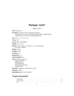 Package `swirl`