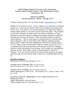 Literature - Dorchester - The Clemente Course in the Humanities