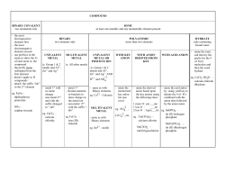 COMPOUND BINARY COVALENT two nonmetals only IONIC at