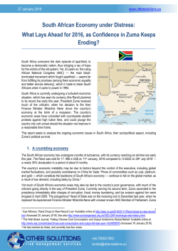 1601 South African Economy under Distress