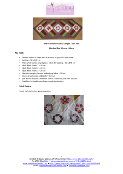 Instructions for Fuchsia Delight Table Mat Finished Size 56 cm x 135