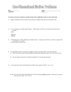 Due: Name: Equations: Hour:_____ You must use the given