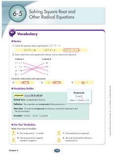 Solving Square Root and Other Radical Equations