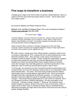 Five Ways to Transform a Business