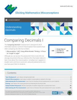 Comparing Decimals I - Eliciting Mathematics Misconceptions