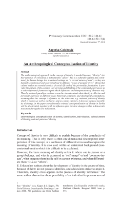 An Anthropological Conceptualisation of Identity