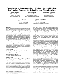 Towards Circadian Computing: ``Early to Bed and Early to Rise