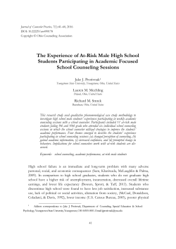 The Experience of At-Risk Male High School Students Participating