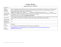 Origin Myths
