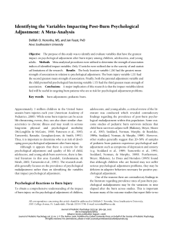Identifying the Variables Impacting Post-Burn