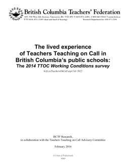 The lived experience of Teachers Teaching on Call in British