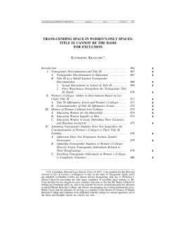 trans-cending space in women`s only spaces: title ix cannot be the