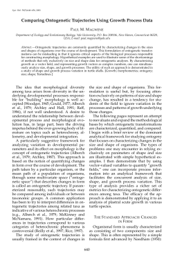 Comparing Ontogenetic Trajectories Using