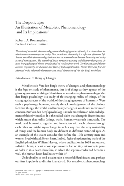 The Despotic Eye: An Illustration of Metabletic Phenomenology and