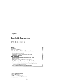 Protein Hydrodynamics - University of Nottingham