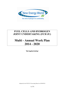 Multi - Annual Work Plan 2014 - 2020 - FCH Ju