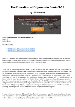 The Education of Odysseus in Books 9-12