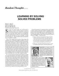 Learning by Solving Solved Problems.